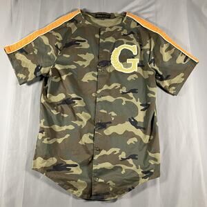 Gentry G Garb Shirt Mens 3XL Camo Baseball Jersey Button Chenille G Made USA